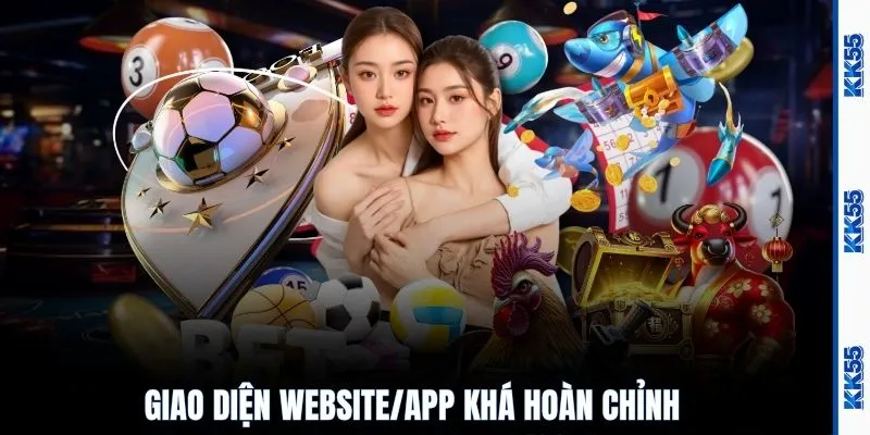 Giao diện website/app khá hoàn chỉnh